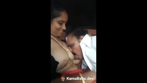 Horny old uncle sucking aunty boobs in car viral mms