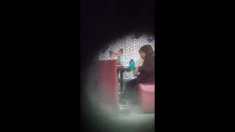 Teen couple secret blowjob and fucking in restaurant