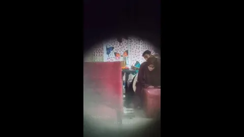 Teen couple secret blowjob and fucking in restaurant
