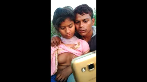 Village fair innocent girl boobs press bra up kiss shy romance