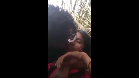 Cute girl doing romance with boyfriend outdoor sex