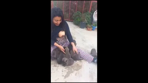 Married woman breastfeeding puppies nude video