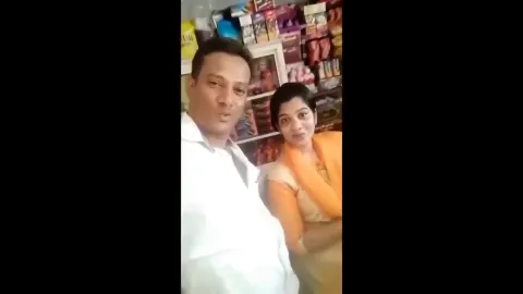 Horny man shop romance kissing boobs pressing with woman mms