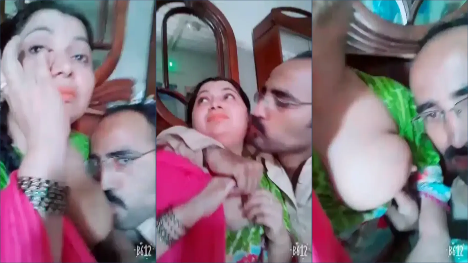 Horny uncle sucking chubby aunty big boobs passionate kissing